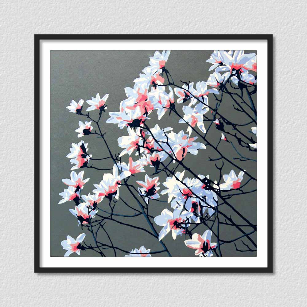 Spring White Flower - Handmade Painting